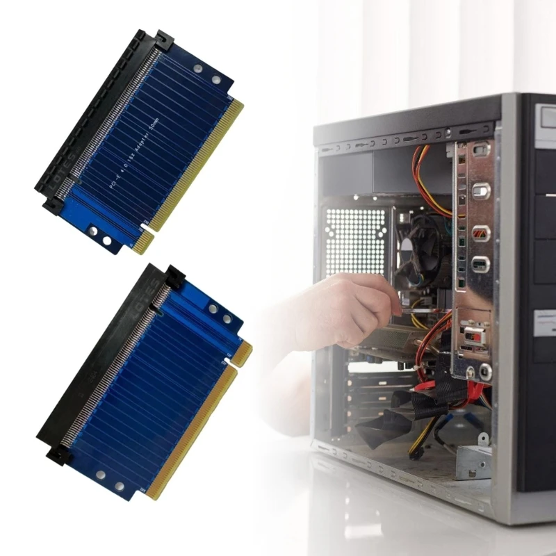 PCIE4.0 16X Risers การ์ด Gen4 16GT/s PCIE164 พวงมาลัยการ์ดอะแดปเตอร์ความสูง 3.0-5.0 ซม. สำหรับเพิ่มกราฟิก Cooling