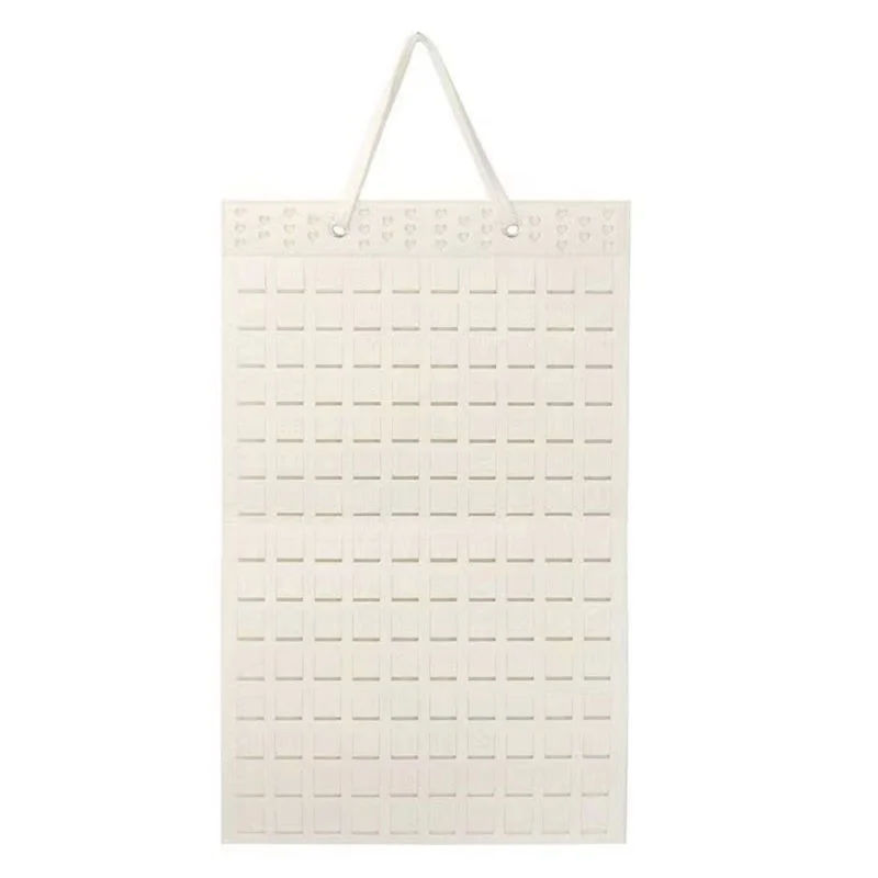 ABQR Hanging Jewellery Organiser, Foldable Hanging Earring Holder, Holds Up to 300 Pairs for Girls and Women, Beige