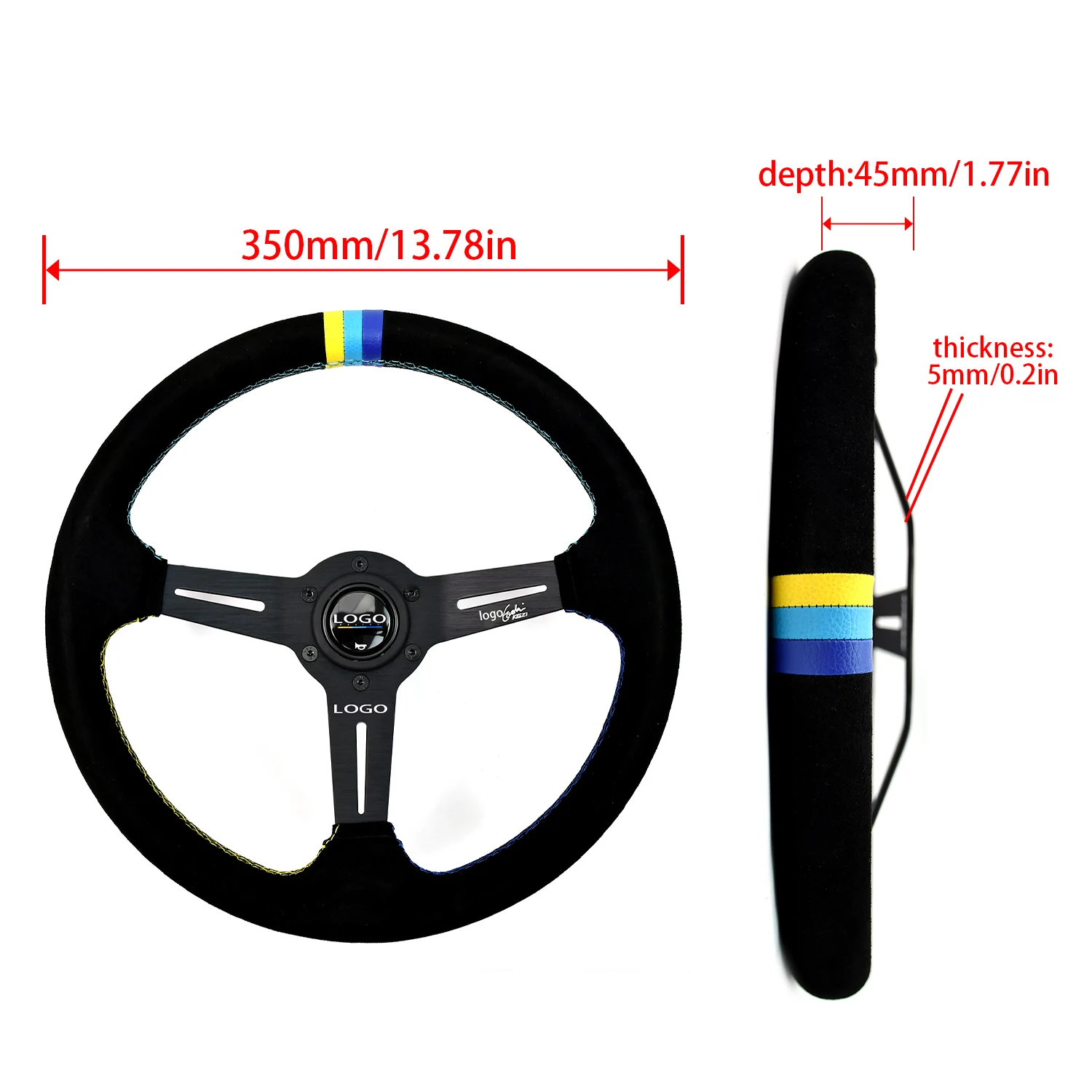 Setir Balap Kulit Suede Berkualitas Tinggi Jdm 14 Inci Gaya Gredy