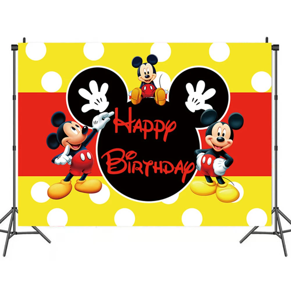 Red Mickey Mouse Birthday Party Supply Disposable Tableware Boy Birthday Toy Party Candy Box Bracelet Stickers Baby Shower Decor