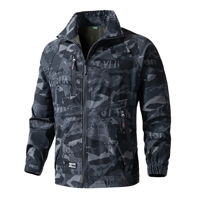 

Spring Autumn Men Cargo Tactical Jackets Outdoor Men Camo Hunting Windbreaker Coats Men Hiking Camping Waterproof Work Jackets