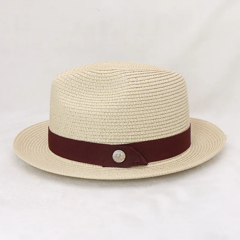 Papyrus Thin Braid Top Hat New Travel Men And Women Spring And Summer Brim-creased Hat Independent Station