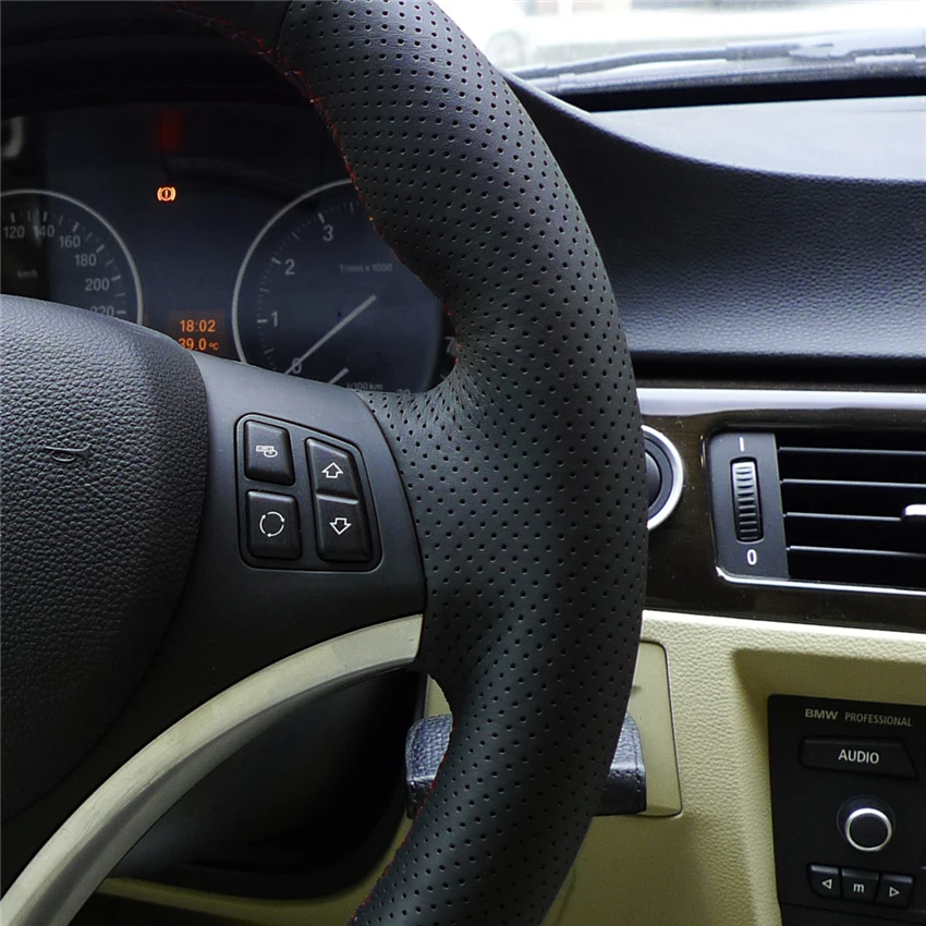 MEWANT PU Leather Car Steering Wheel Cover for BMW E90 E91 E92 E93 E87 E81 E82 E88 X1 E84