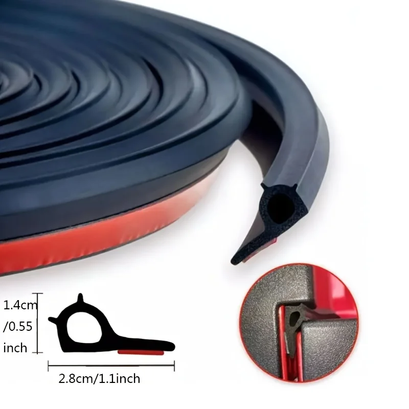 1Pc 3m Pickup Weather Stripping Rubber Adhesive Tailgate Seal Kit Car Door Sealing Strip Universal Car Exterior Accessories - Detail Angle #05