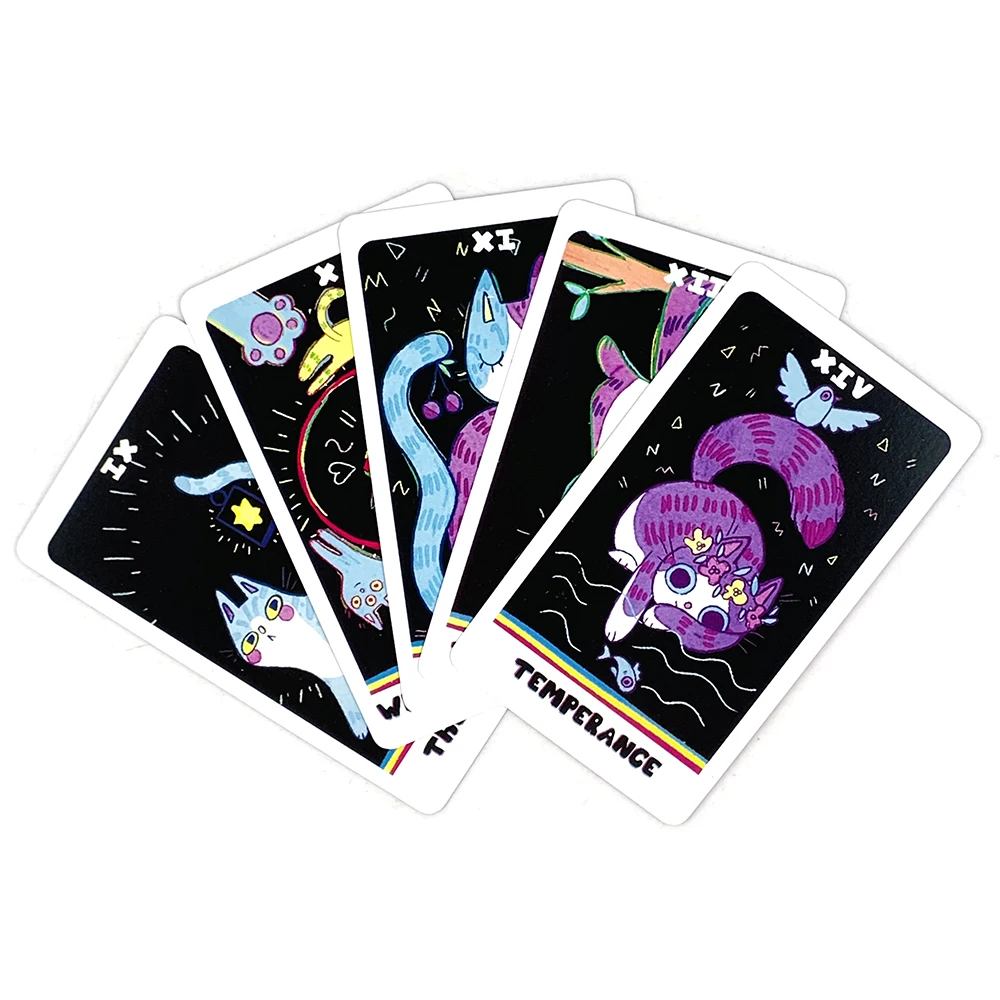 بطاقات التارو 78 قطعة لطيف التارو سطح السفينة الإنجليزية رؤى العرافة طبعة مجلس لعبة ، لعبة جمع الأسرة هالوين وعيد الميلاد #5