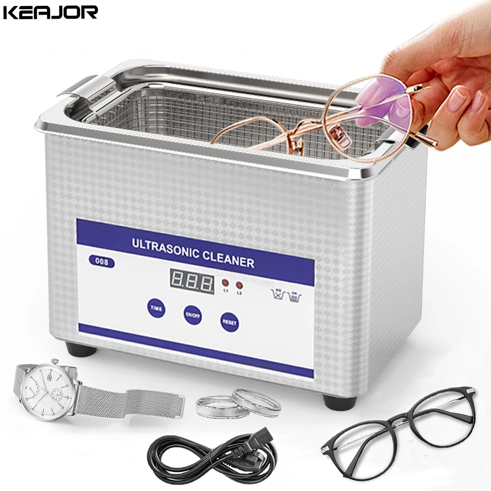 Ultrasonic Cleaner 35W Ultrasound Glasses Jewelry Cleaner 40KHz High Frequency 800ML Ultrasonic Washing Bath forGlasses Cleaning