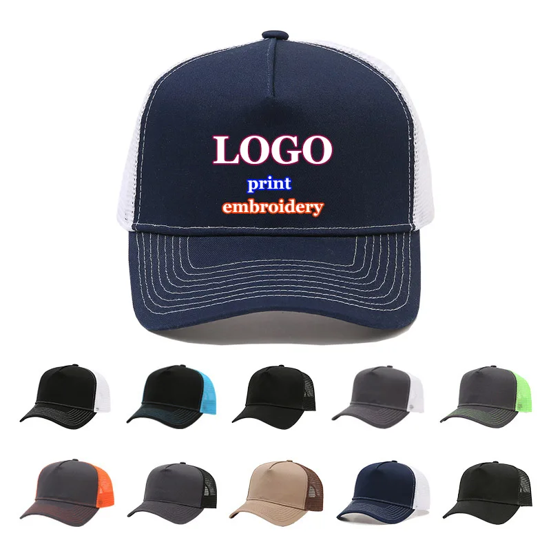 

Breathable Mesh Trucker Hat Custom Logo 5 pane Personalized Embroidered Print Snapback Cap Fashion Richardson 112 baseball Caps