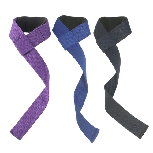 Imagen 2 del producto Correas de levantamiento de pesas de algodón, correa de levantamiento de potencia para entrenamiento de fuerza, ajustable, antideslizante, Fitness en gimnasio, banda de agarre deportiva