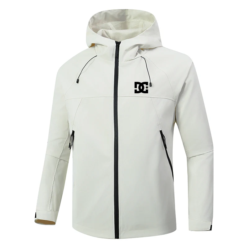 Men's Spring Hooded Jacket Waterproof and Windproof, Fashionable Outdoor Fishing, New Breathable Inner Mesh - Multi Color