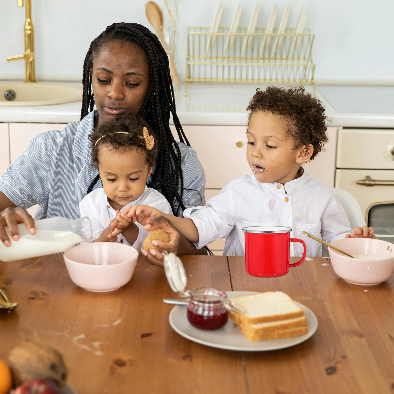 

500ml Enamel Mugs with Handles Optimal Capacity Stainless Steel Rim Elegant Appearance Various Settings Indoor Outdoor