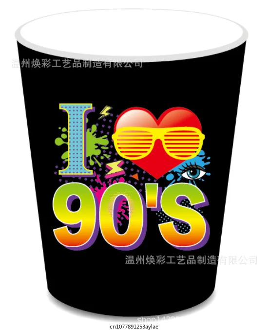 I Love 90s tovaglioli di carta con chitarra catena d\'oro scarpe per telefono Radio Boom box Pattern Back To the 90s forniture per feste di compleanno