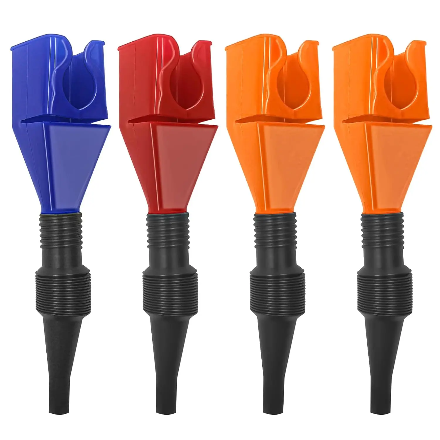 

4 Pcs Flexible Draining Oil Plastic Funnel, All Purpose Automotive Funnels, Automotive Flex Funnel, Spill-Free, Hand-Free for