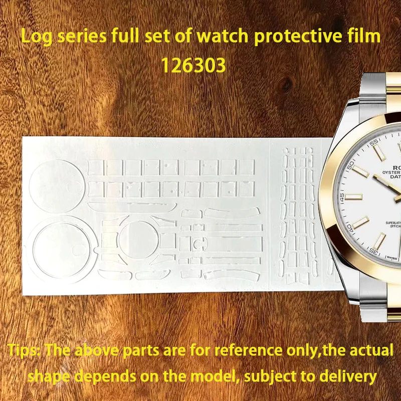 suitable-for-rolex-constant-motion-log-type-126303-gold-watch-film-dial-41-bezel-buckle-protective-film