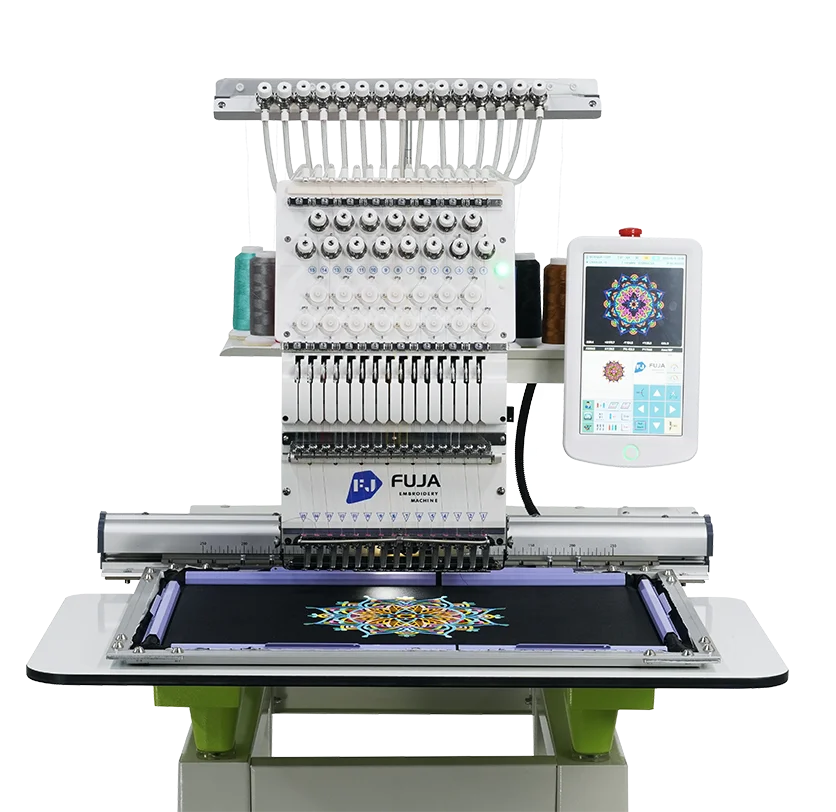 Clothes Embroidery Machine 12 15 Needles Computer Flat Caps Hat Smart Image One Head Embroidery Machine