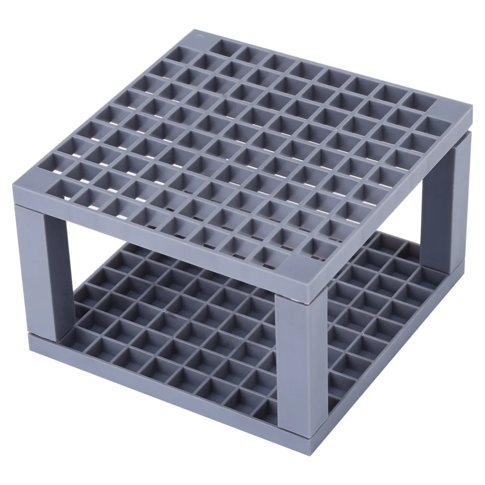 96Holes Grey Paint Brush Holder Detachable Double-end hole Plastic Art Storage Rack Lightweight Artist Brush Drying Stand