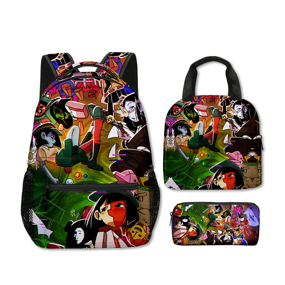 Trendy Popular Funny Peculiar ENA Dream BBQ 3D Print 3pcs/Set School Bags Laptop Daypack Backpack portable Lunch bag Pencil Case