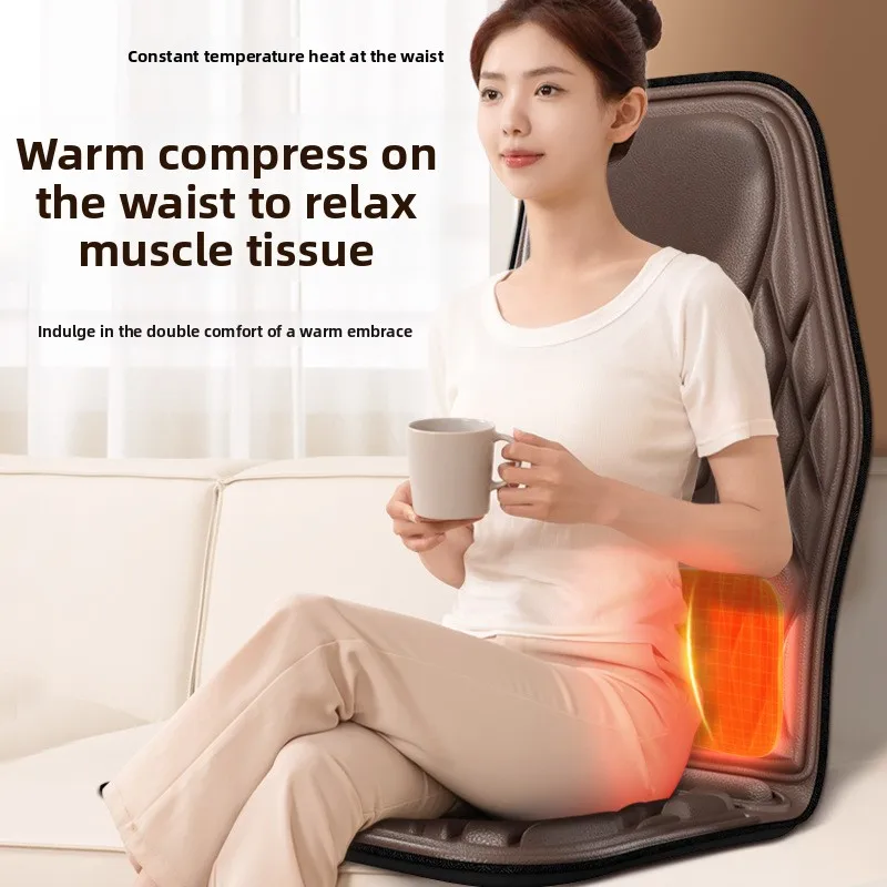 Vehicle-mounted Electric Full Body Massage Mat Neck Back Massage Cushion Heat Vibrate Kneading Massage Chair Pad Seat Relaxation