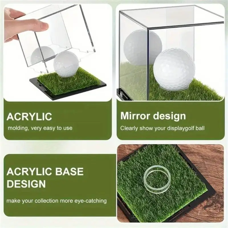  Acrylic Golf Balls Display Case Clear Baseball Holder Display Box Square Display Holder Dustproof Small Golf Balls Case