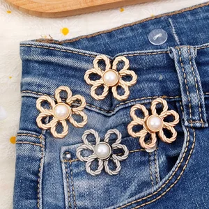 Wiederverwendbare Metallknöpfe für Hose, sofortige Perlenblume, einziehbar 12 Hauptverkaufskleider Jeans Licel - №12