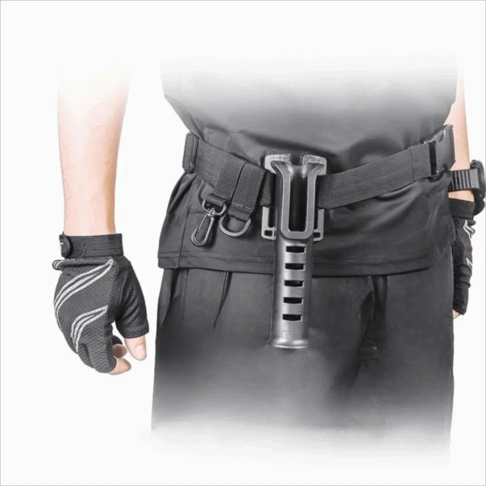 Verstellbarer Angelrutenhalter mit Gürtelclip und Schloss, Tragbare Angelausrüstung, Abnehmbarer Hüftgurt für Freihändiges Angeln – Detail 14