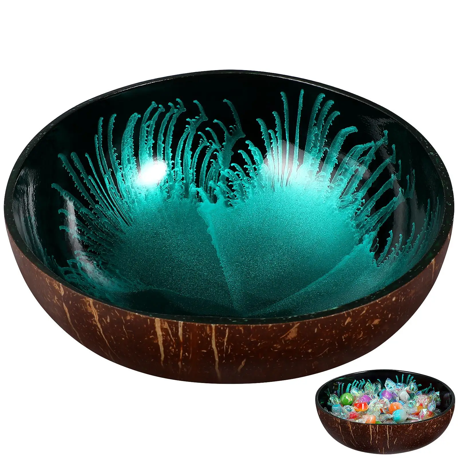 

coconut shell bowl coconut storage bowl candy container nuts holder coconut bowl
