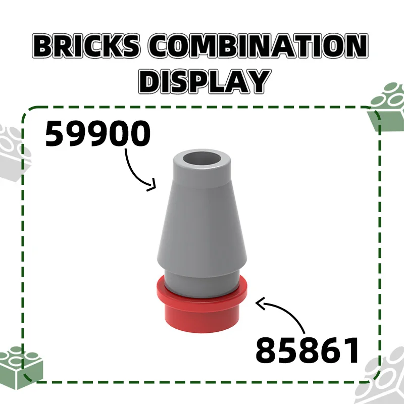 Wange 59900 4589 100g/454PCS 1x1 Cone Block Moc Building Loose Parts Creativity with Brick DIY Children's Toy Assembly Gift