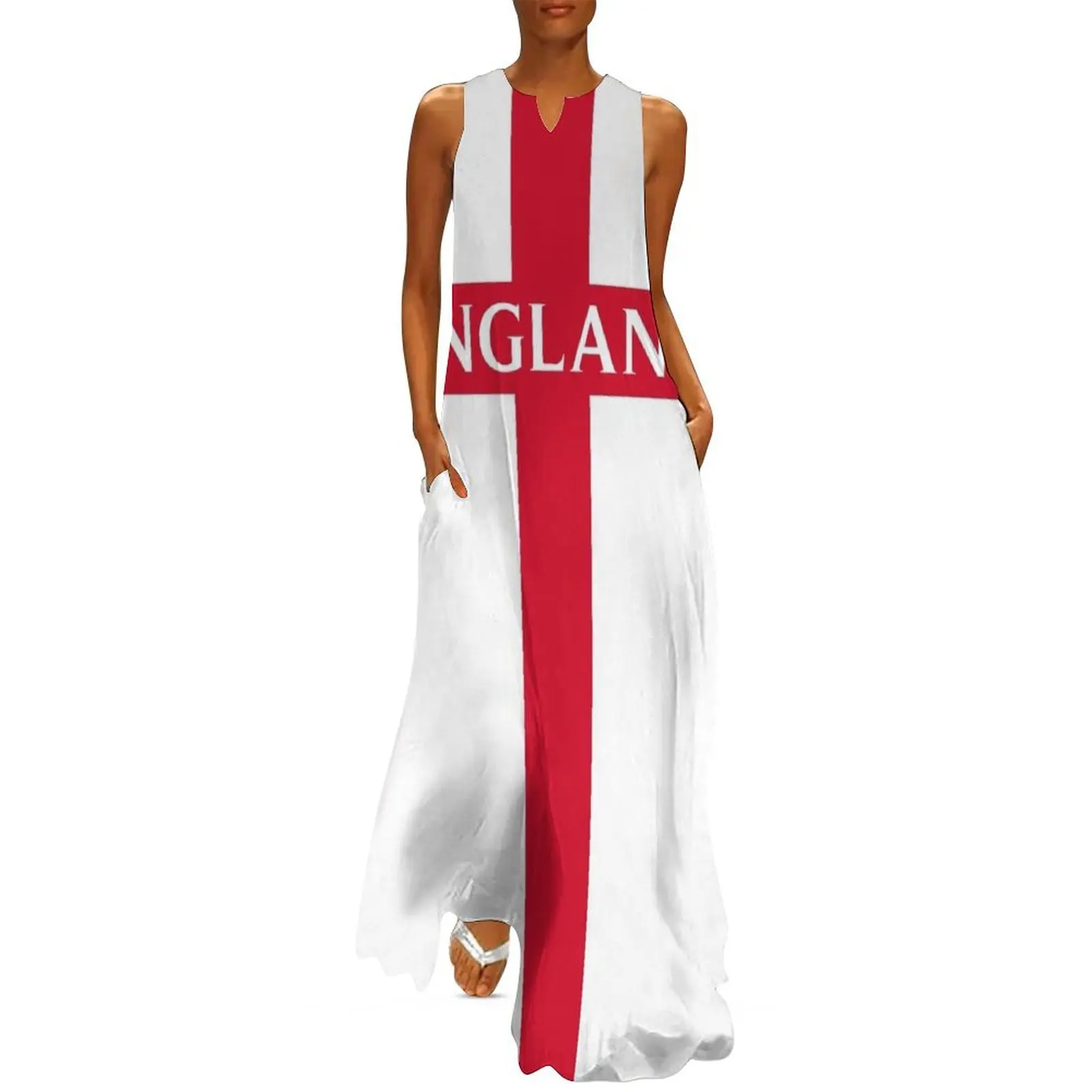 ENGLAND ST. GEORGE CROSS, BY SUBGIRL Long Dress prom clothes Women"s summer skirt