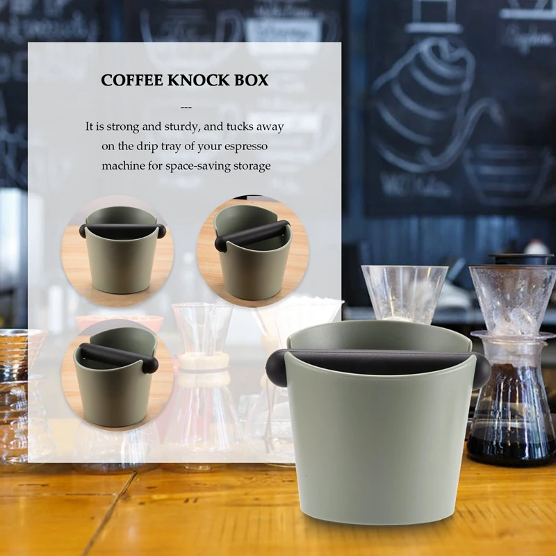 AGLH Coffee Knock Box Grounds Coffee Grind Dump Bin Anti Slip Coffee Powder Residue Box Coffee Tools Bucket Cafe Accessories