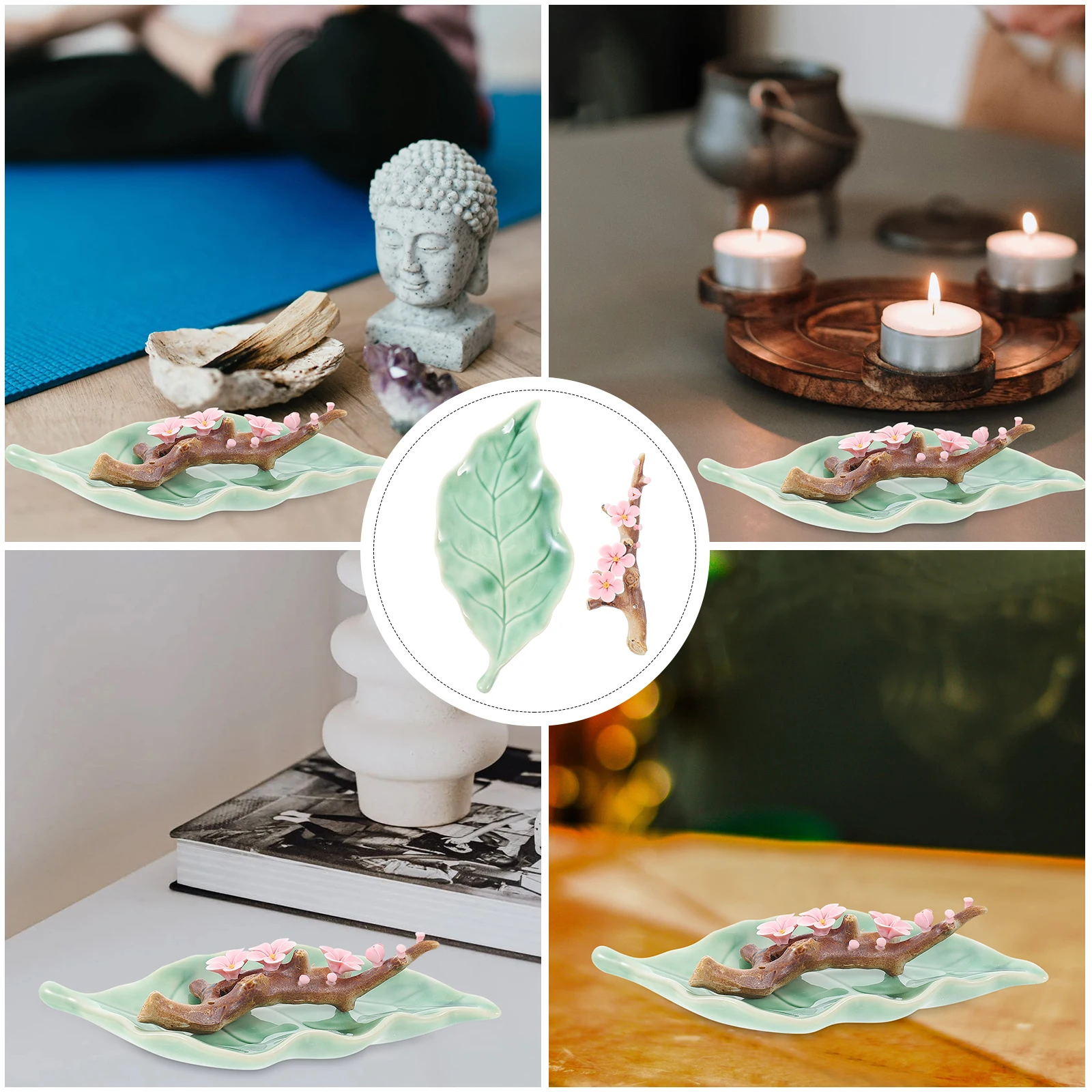 

Exquisite Ceramic Incense Holder Compact Aroma Burner for Bedroom Study Hotel Decorative Incense Accessory Home Censer