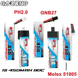 GAONENG GNB 450mAh 1S 80C 160C 3.7V GNB27 PH2.0 Molox 51005 bateria LiPo dla BetaFPV Beta75X Happymodel Mobula6 Mobula7 Snapper