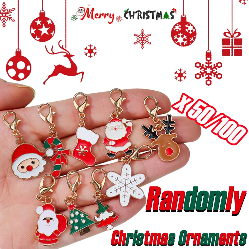 Mixed Random Style New Christmas Keyring Ornament Good-looking Santa Claus/Fawn/Snowflake Charms Winter Christmas Party Gift