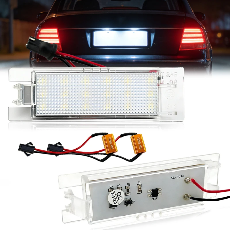 2 Stück LED-Kennzeichenbeleuchtung für Opel Astra K J H Corsa D E C Meriva A B Vectra C Zafira B Insignia Adam oder Vauxhall Weiß