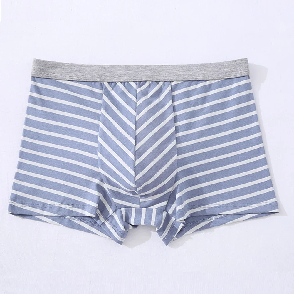Ropa interior a rayas para hombre, calzoncillos tipo bóxer transpirables sin costuras, sencillos, finos y cómodos