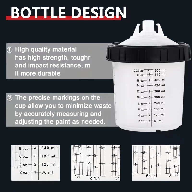 24/47/59PCS 600ml Large Capacity Disposable Spray Paint Mixing Cups, Suitable for Automotive Spray Painting and Crafts