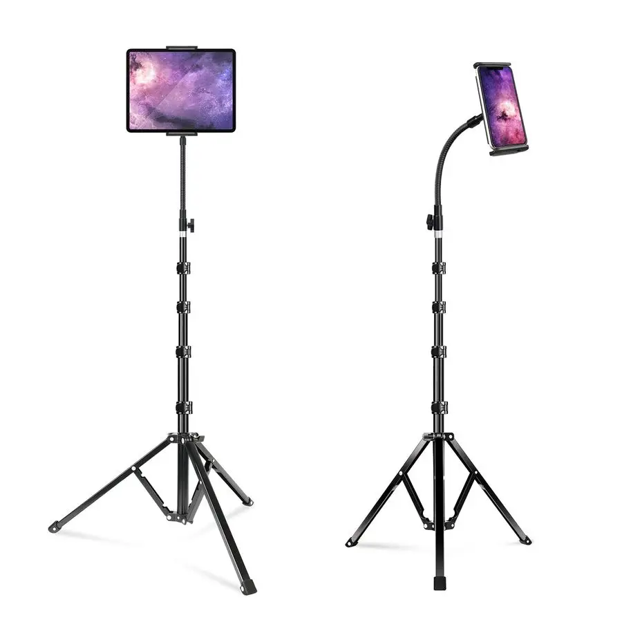 

72 Adjustable iPad Stand Floor, Heavy Duty Tablet Tripod Stand, Floor Tablet Tripod Holder for iPad Pro 12.9 Mini Air, iPhone an