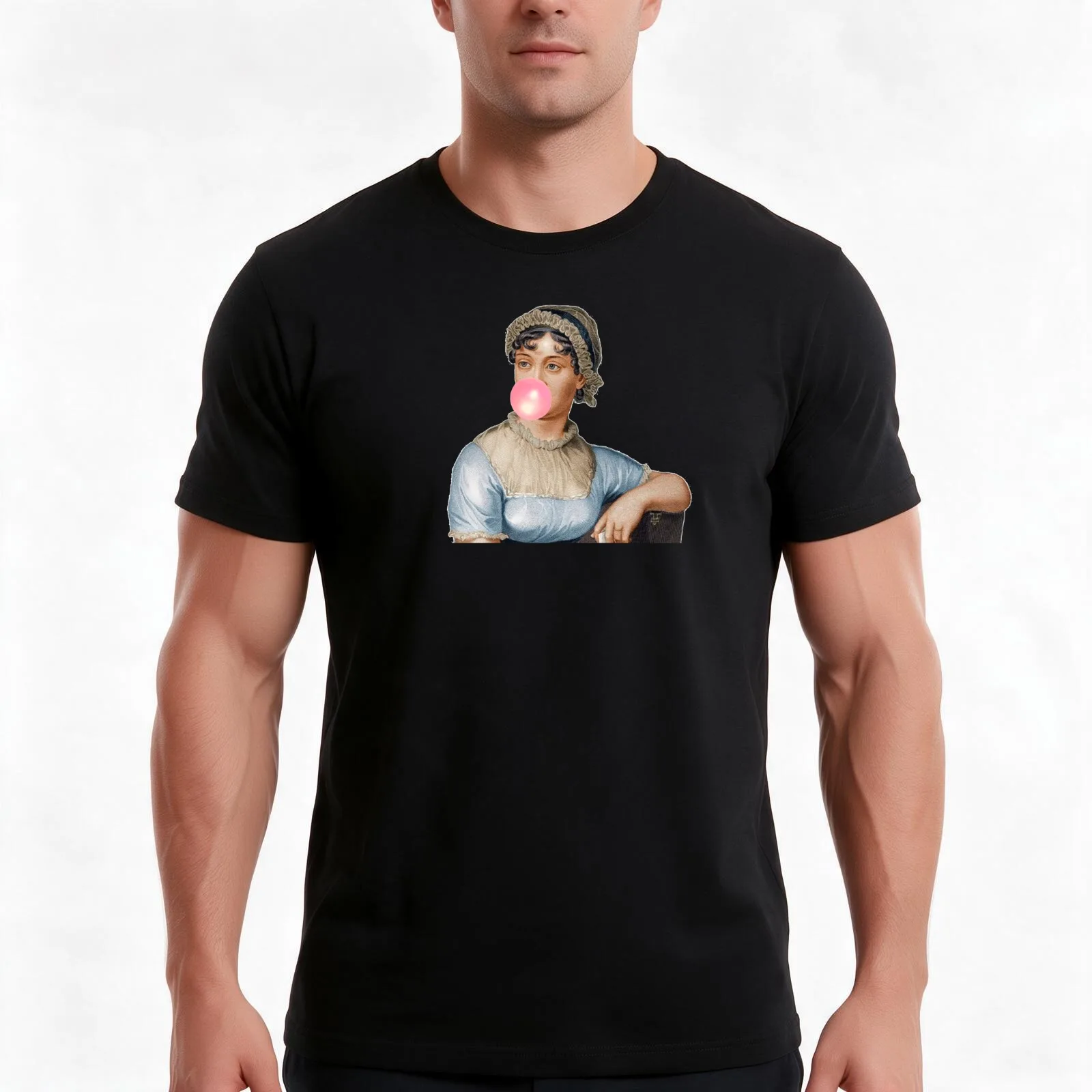 Jane Austen- Obstinate Headstrong Girl T-Shirt, Summer Casual Cotton Tee, Oversized Streetwear Tops, Vintage Graphic Print