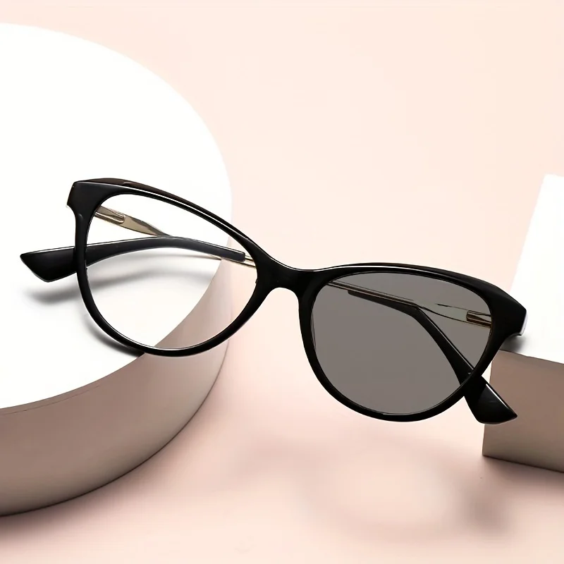 

1pcs New high-end lightweight retro color changing anti blue light glasses PC cat eyes frame women's fashionable sunglasses