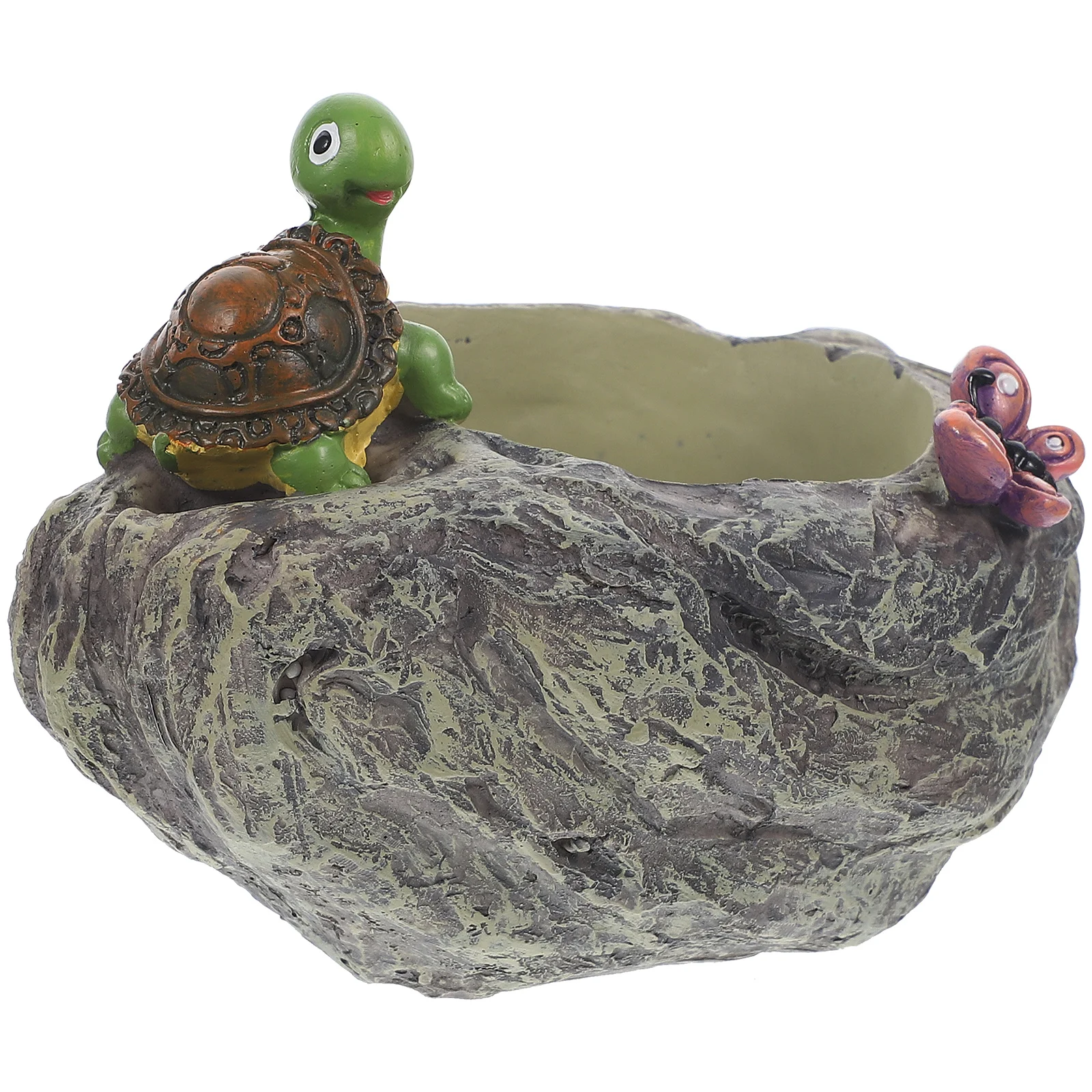 

Stone Flower Pot Turtle Planter Cute Succulent Decor Balcony Patio Plant Container Resin Craft Lovely Ornaments