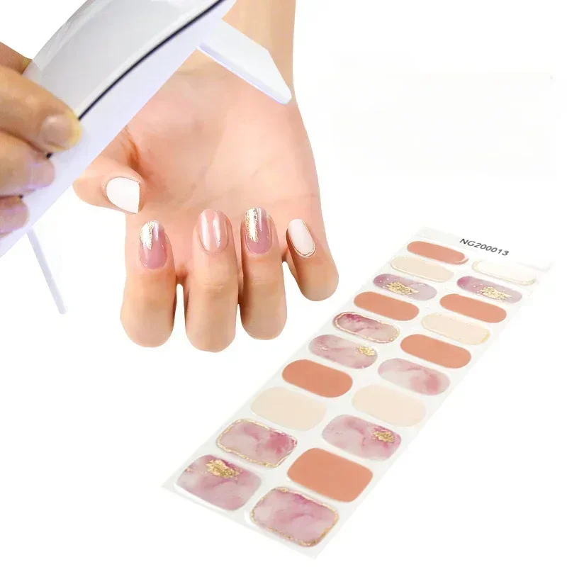 Enveloppes pour Ongles en Gel Semi-Durci Français, Adhésif pour Décoration de Manucure, Imperméable, Longue Durée, Ensemble d'Autocollants pour Nail Art, Lampe UV, Nécessite