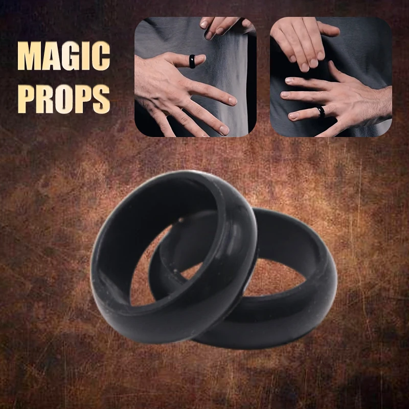 2Pcs Magic Ring Jump Magicians Ring Transfer Jumps From Finger To Finger Magic Tricks Street Close Shot Magic Props Party Toys