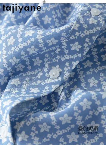 TAJIYANE 100% Mullbärssidensklänning Kvinna Sommar 2025 Elegant V-ringad Långklänning Fest Blå Klänningar Damkläder платье женское 10 best sales 100 sidenklänningar - №6