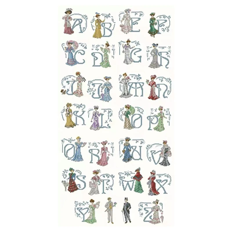 Cross-stitch kit DIY embroidery kit Optional printed patterns Handmade cross points kit Saga Empress 26 letters