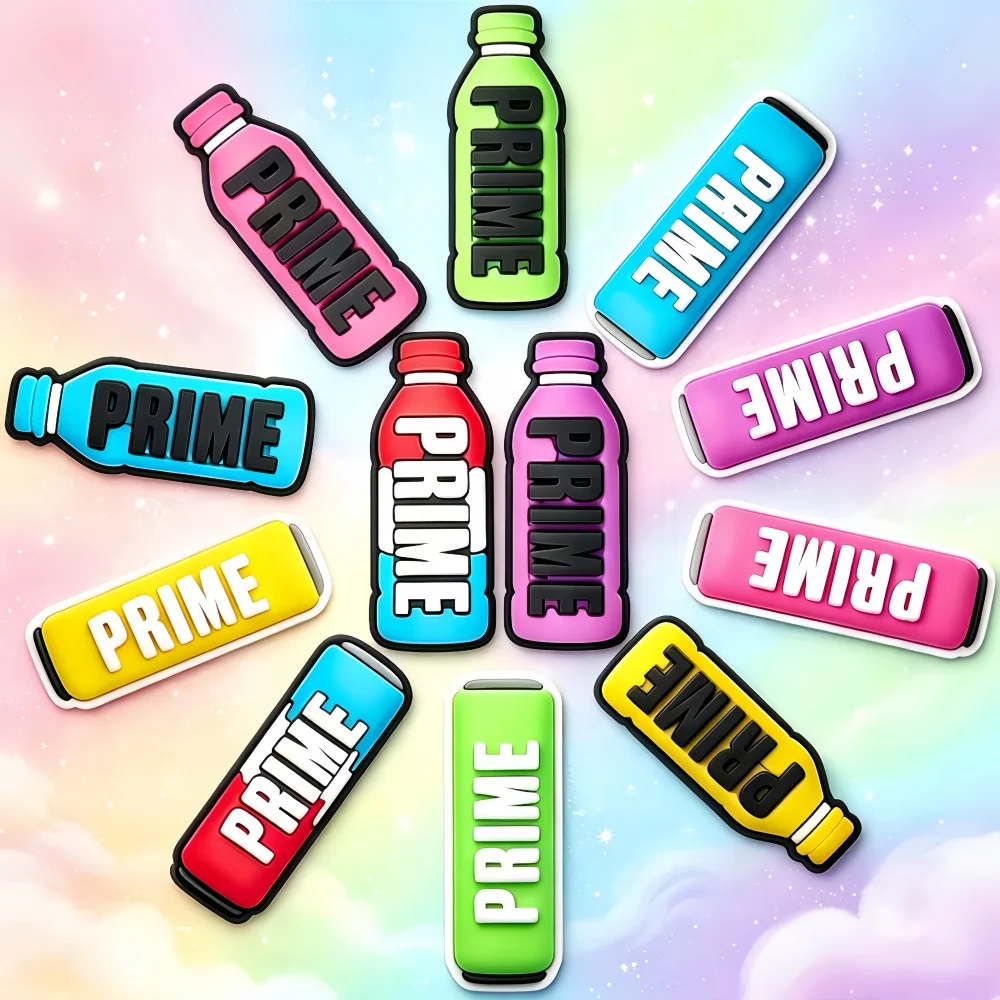 12Pcs Bottle Shoe Charms for Crocs Sandals Bracelet Wristband Slippers, Sports Drink Shoe Charms for Men Adults Favor Gifts