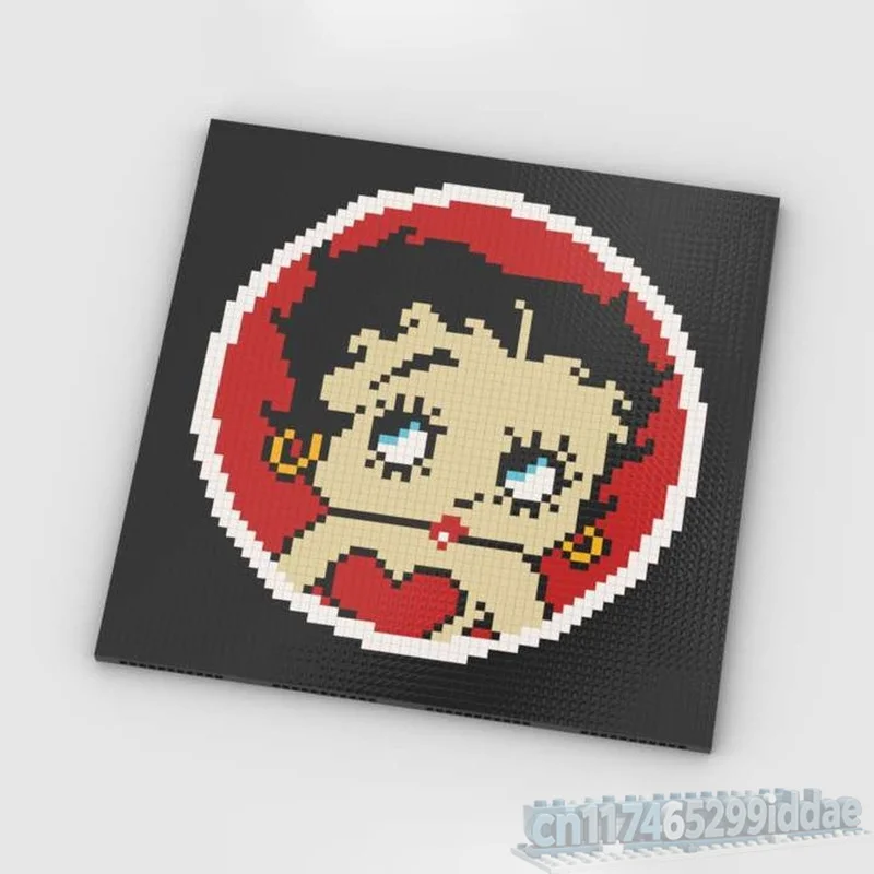 4184PCS Retro Cartoon Character Wall Hanging MOC Custom Puzzle Mosaic Building Blocks DIY Assembly Model Toy Collectible Gifts