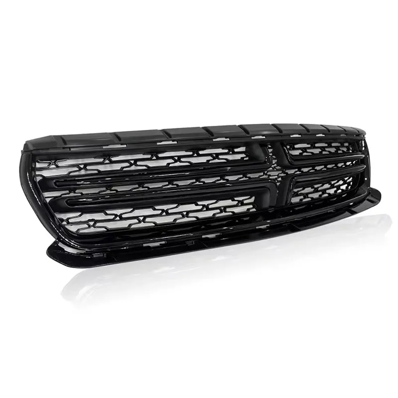 Front Bumper & Upper Grille For Dodge Charger 2015-2018 High Gloss Black OE 68226527AA Direct Replacement Auto Body Parts