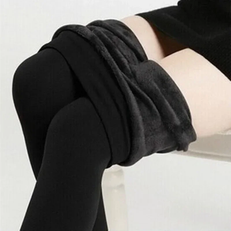 طماق النساء الخريف والشتاء عالية الخصر السراويل المتكاملة اللؤلؤ الصوف طماق الصوف سميكة السراويل الحرارية القدم #1