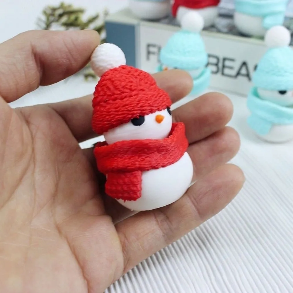 3D Printed Mini Clicker Ornament Relaxation Lightweight Snowman Button Cap Clicker Decorative Creative Finger Decoration