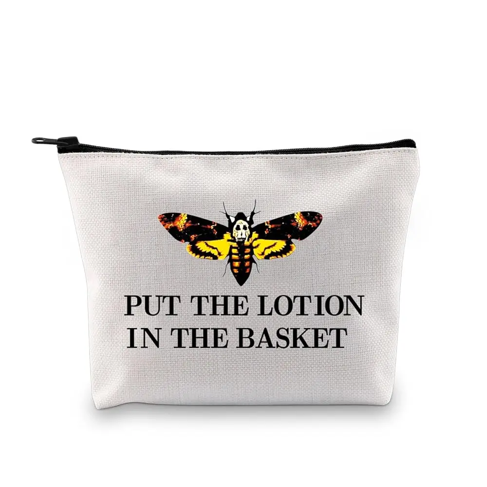 

Подарочная косметичка Silence Lambs, вдохновленная фильмом ужасов, с надписью «Смешайте лосьон в корзине», для фанатов Ханнибала Лектера (корзина-сумка)