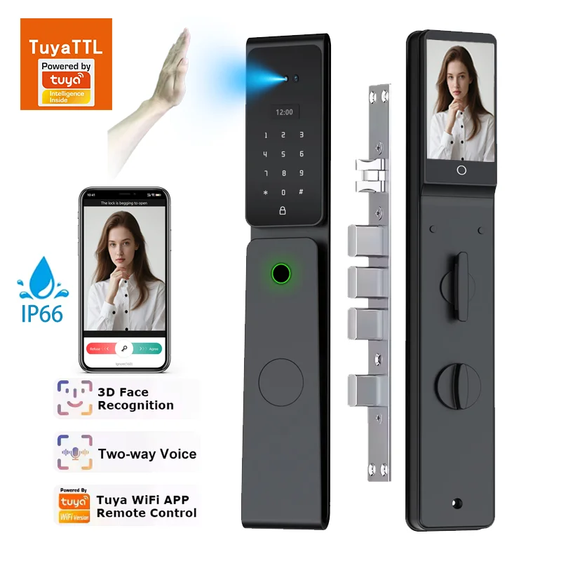 F038 TTL Smart Digital Door Lock Keyless Entry for Home & Apartment for Wood & Steel WiFi Network Compatible