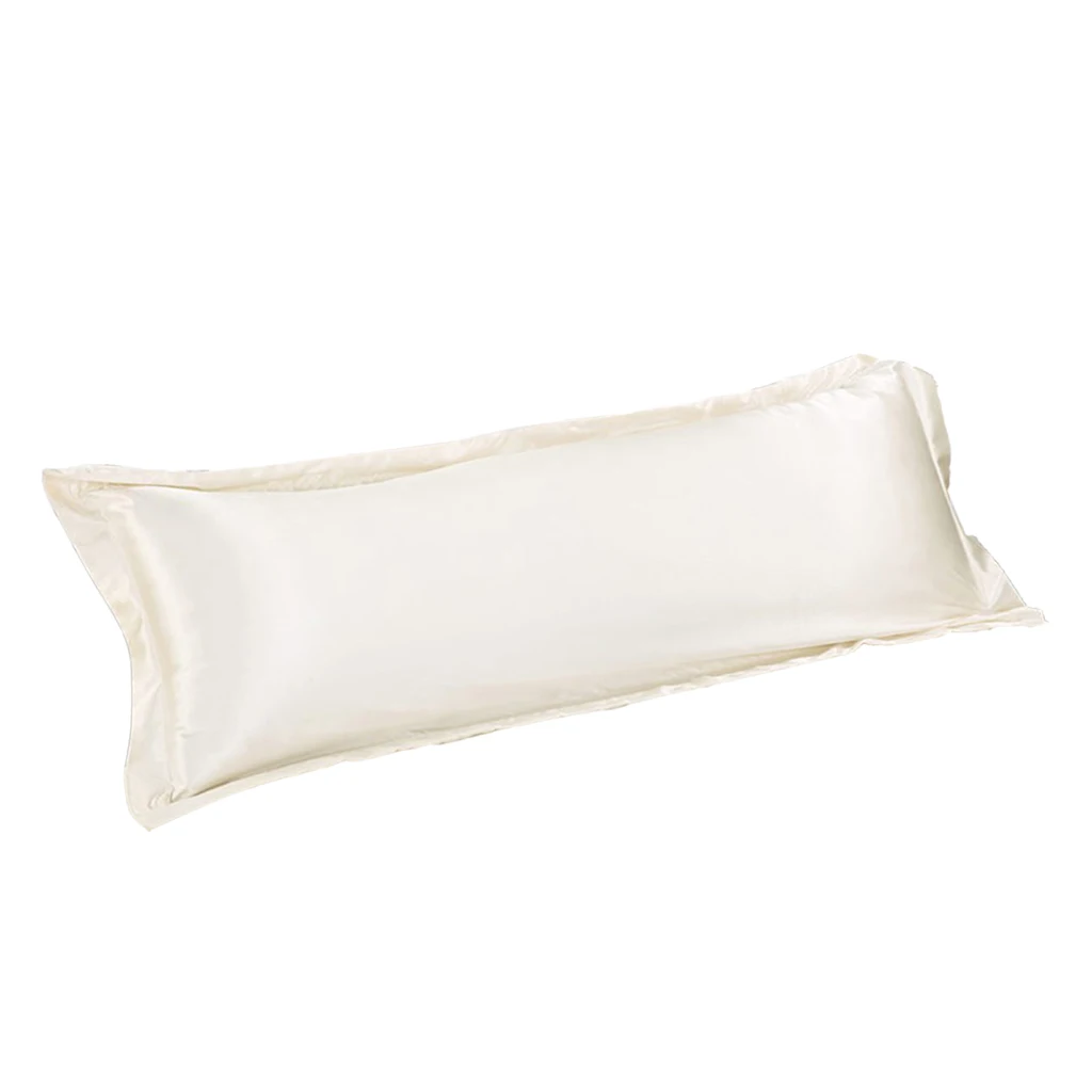 Silk Long Body Pillowcase Breathable Polyester Body Pillow Cover Elegant Bed Pillowcase for House Linen Decor